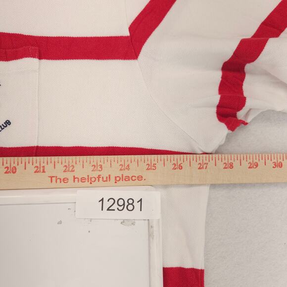 Polo By Ralph Lauren Casual Collared Short Sleeve Polo Shirt Mens 2XL White Red - Picture 7 of 10